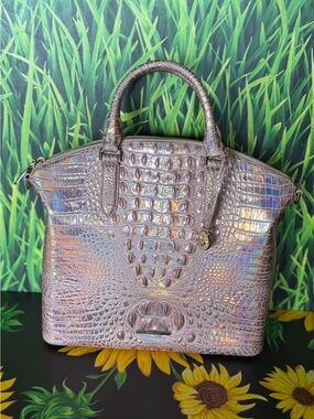 Brahmin Large Duxbury Melbourne Rose Gold Satchel NWT METALLIC HOLOGRAPHIC
